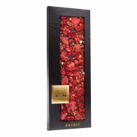 Горький шоколад ChocoMe B103, Лепестки роз, клубника, малина, 110г.