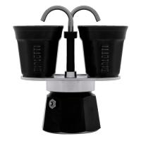 Гейзерная кофеварка Bialetti Mini Express Black с 2 стаканами (2 порции)