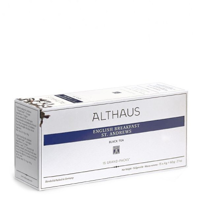 Чай черный Althaus Althaus English Breakfast St. Andrews пакетики для чайника 15x4гр. срок годности до: 25.09.2026 г.