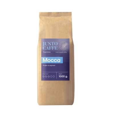 Кофе в зернах JUSTO Caffe Mocca, 1 кг.