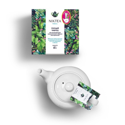 Чай чёрный Niktea Mountain Thyme (Горный Чабрец), саше на чайник 20x4 гр.