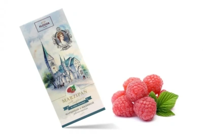 Pomatti Марципан с малиной в белом шоколаде, 85 г.